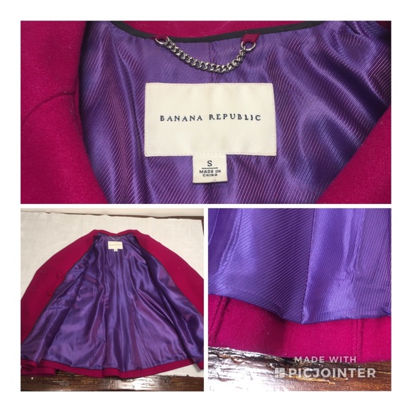 Pink Banana Republic Pea Coat Women’s - Picture 6 of 7